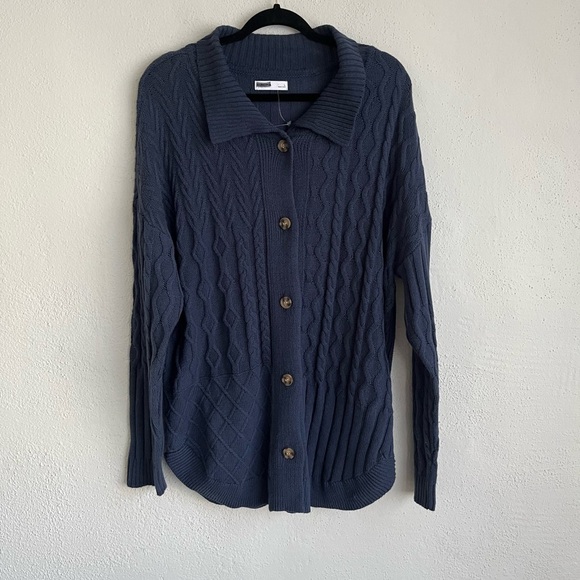 Sonoma Goods For Life Woman Navy Cardigan/ Sweater, Size Large - Picture 1 of 7